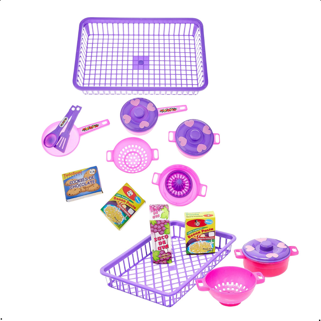 Kit Brinquedo Mercadinho Frutinhas Jogo Panelinhas Infantil