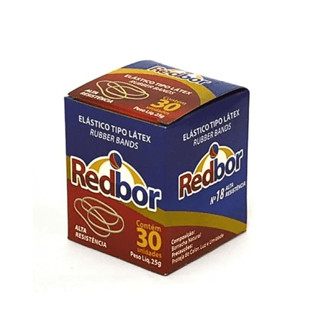 ELASTICO LATEX 25G RED BOR - CAIXA COM 30 UNIDADES em Oferta na Shopee