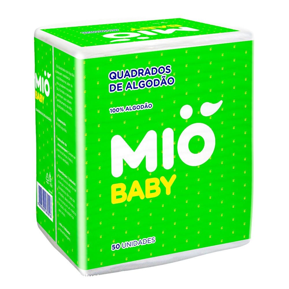 Algodão Mió Baby Quadrado 50 Unidades - Mom & Baby
