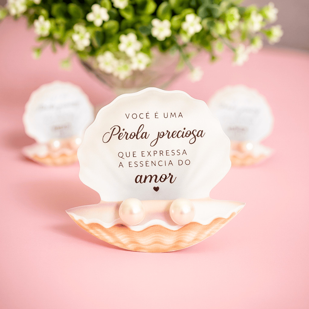 Kit 125 Mini Cartão Tag Concha Com Brincos de Perolas e Tarrachas Tags 5x5cm Pronta Entrega