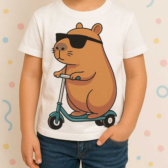Camiseta Infantil  Estampa Capivara Camisa Unissex Para Diversas Ocasiões