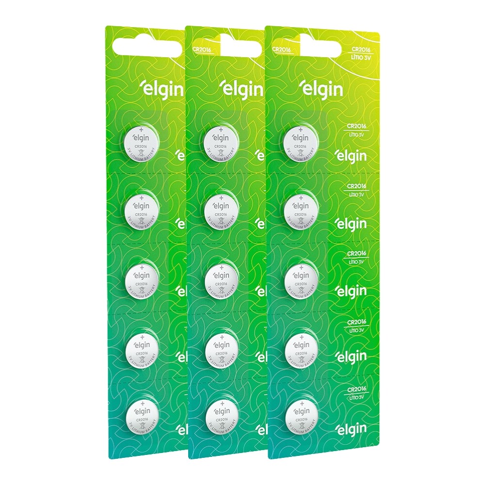 15 Baterias Pilha Moeda Cr2016 3 Cartelas 3v Relógio Elgin em Oferta na Shopee