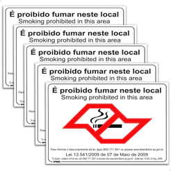 5 Placas É Proibido Fumar Neste Local Lei Sinalização 20x15