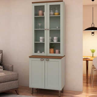 Armário Cristaleira Genialflex Iluminata 80cm Hortelã em Oferta na Shopee