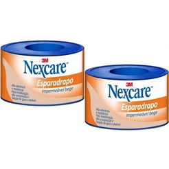 Kit com 2 Esparadrapo Impermeavel Nexcare Bege 25MM X 3M