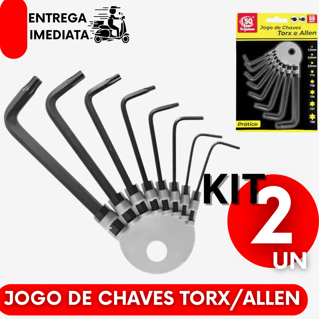 2 Chave Torx/Allen Ferramentas Ideal Para Concertos Reparos Reforçada Resistente MontagemT5 a T30