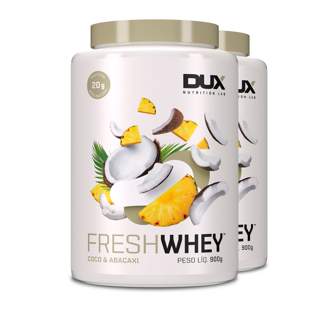 Kit 2 Whey Protein Fresh Dux Abacaxi e Coco 900g