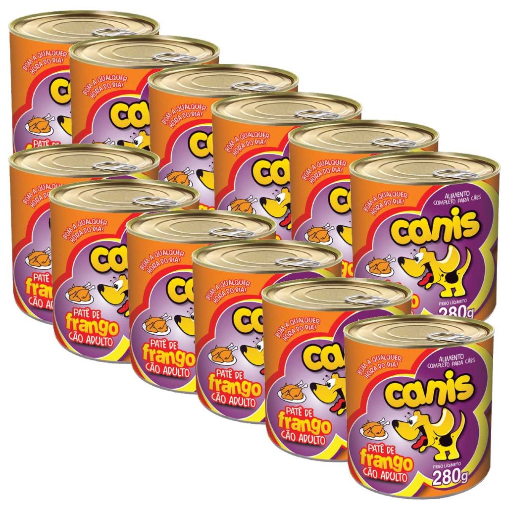 Kit Patê Para Cachorro Canis Adulto Sabor Frango 280g 12un em Oferta na Shopee