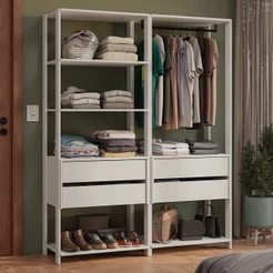 Guarda-Roupa Closet Modulado 4 Gavetas 140 cm Valencia Madesa