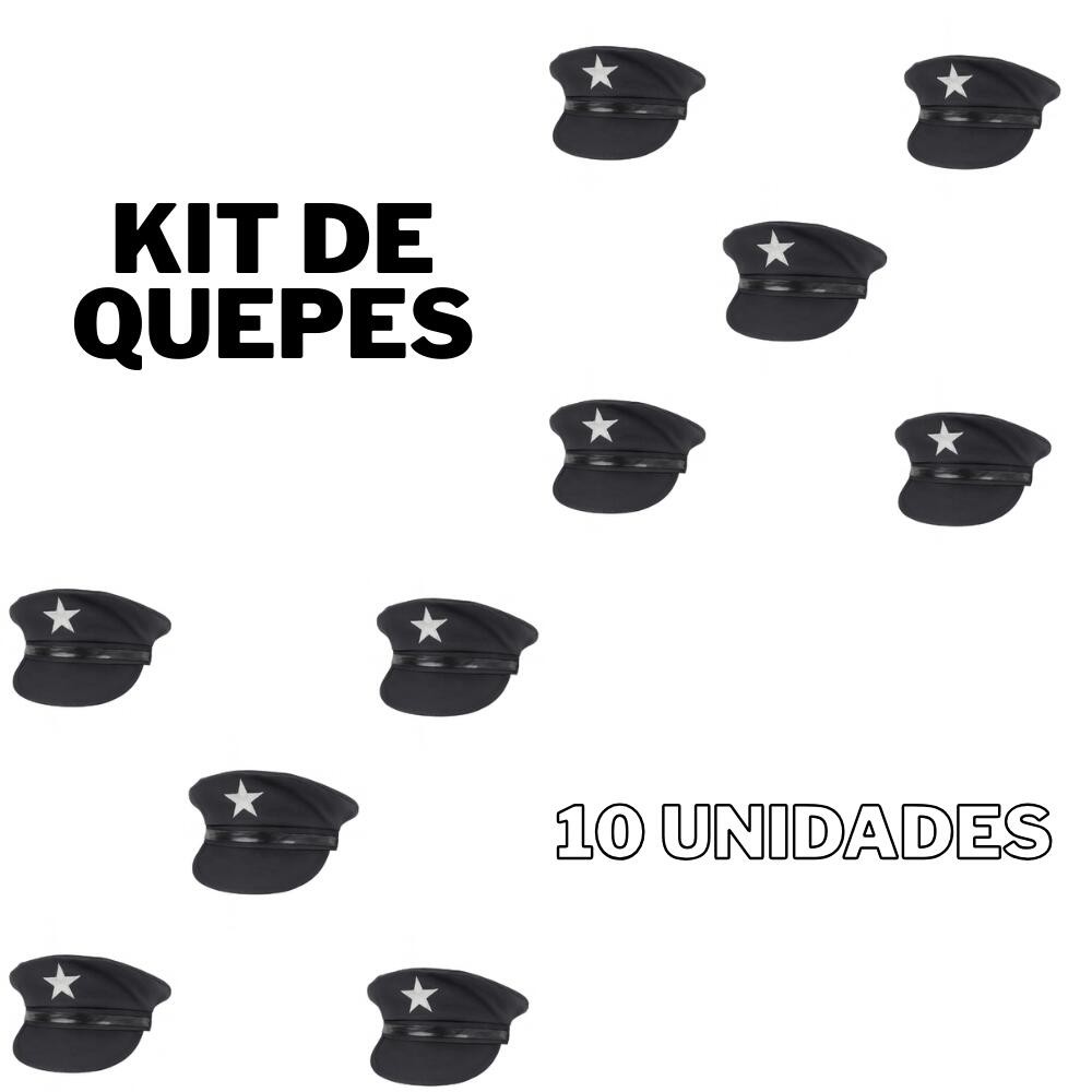 Kit 10 Quepes Pretos Acessório Adulto Carnaval Com Estrela em Oferta na Shopee