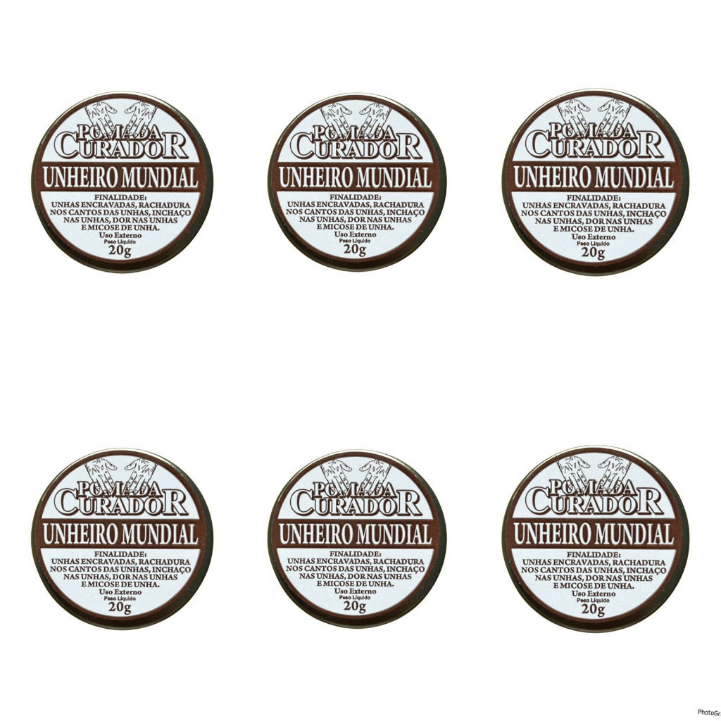 6 UN Pomada Curador Unheira Mundial - 20g