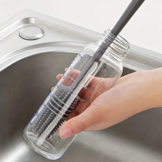 Kit 1/2 Escova Multiuso De Lavar Garrafa Mamadeira Copos Multiuso De Silicone 33cm em Oferta na Shopee