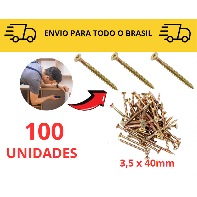 Parafuso Madeira / Chipboard  4cm para móveis 10 a 100 unidades Philips / MDF/ Móveis/ Marcenaria