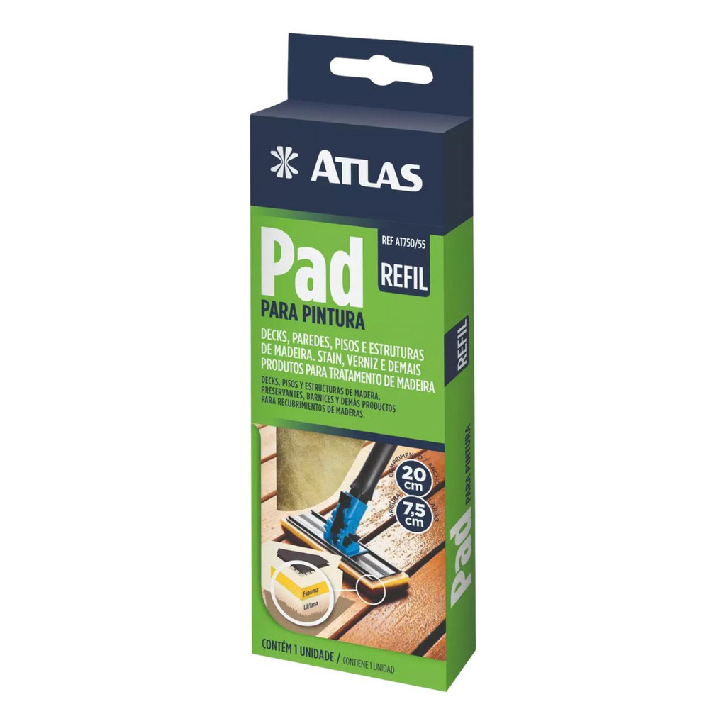 Refil Para Pad De Pintura e Verniz At75055 200x75mm - Atlas