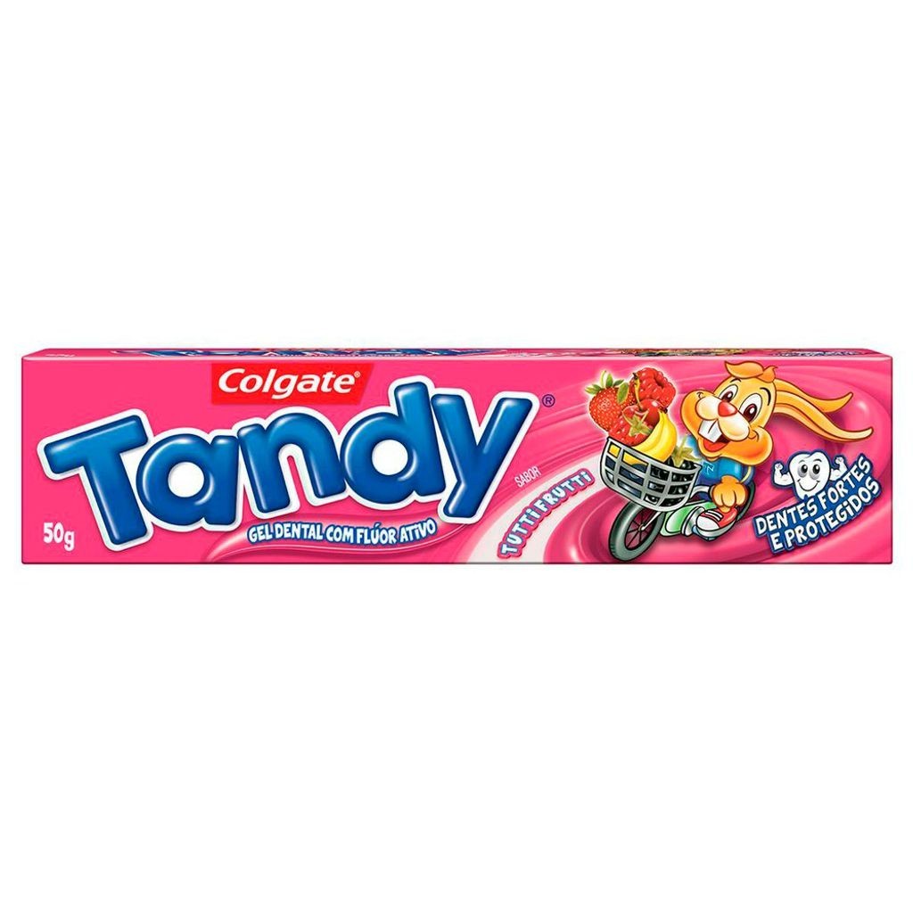 Gel Dental Infantil Tandy com Flúor Ativo Sabor Tutti-Frutti com 50g em Oferta na Shopee