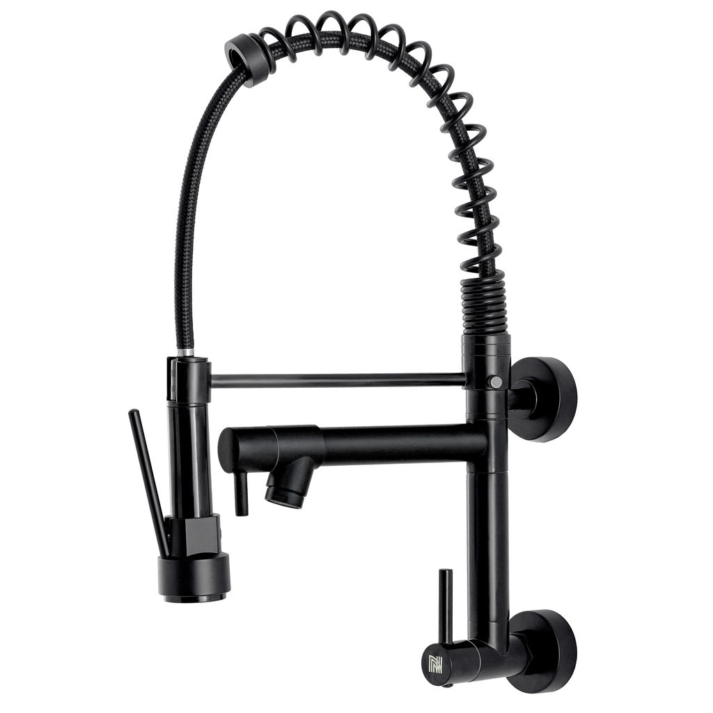 Torneira Cozinha Parede Monocomando Gourmet Preta Com Spray Extensor Flexivel Ajustavel em Oferta na Shopee