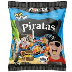 Pirulito Pirata com Tatuagem de Língua sabor Morango 400g - Florestal