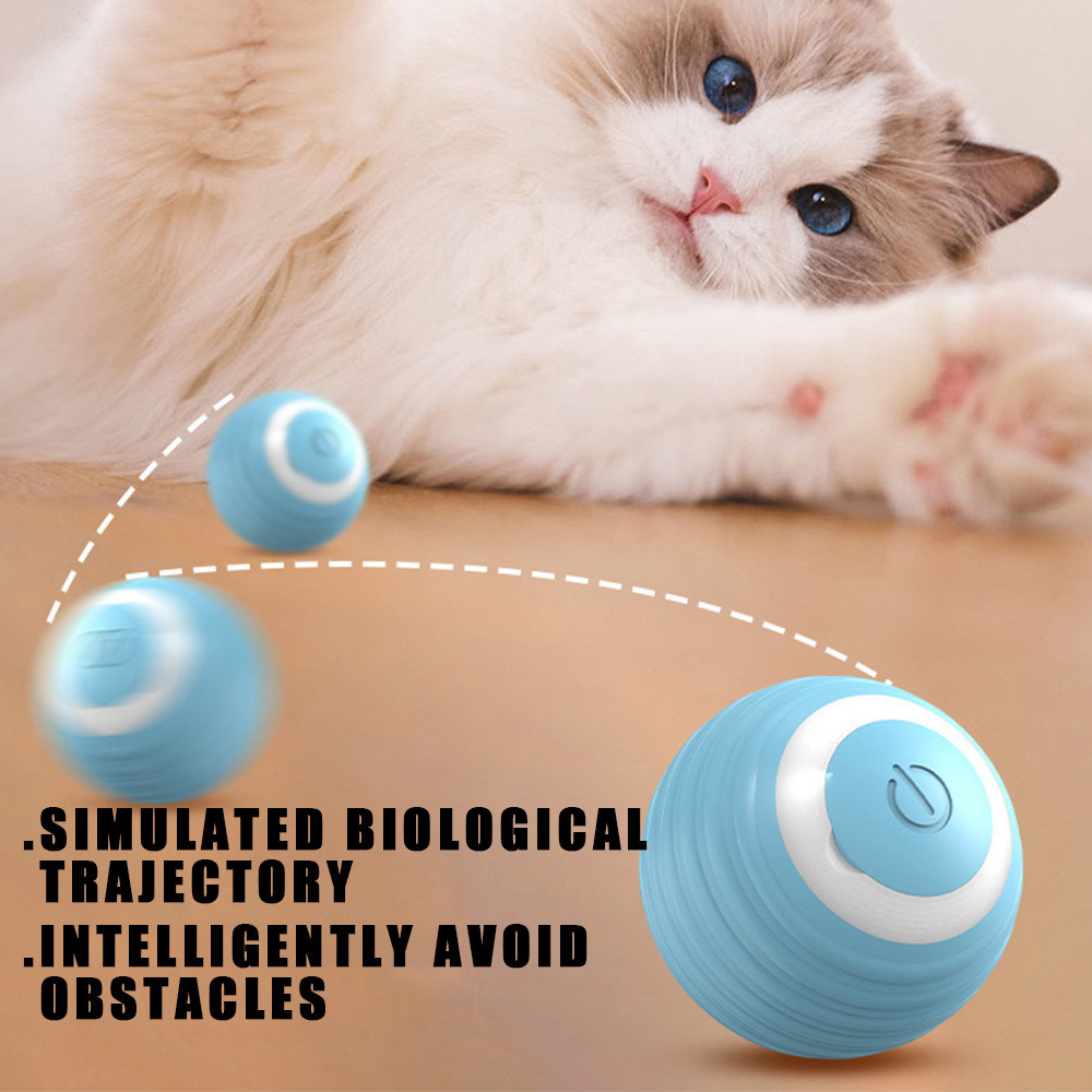 Bola de gato elétrica automática com rotação, brinquedo interativo recarregável por interessante para gatinhos e cães.