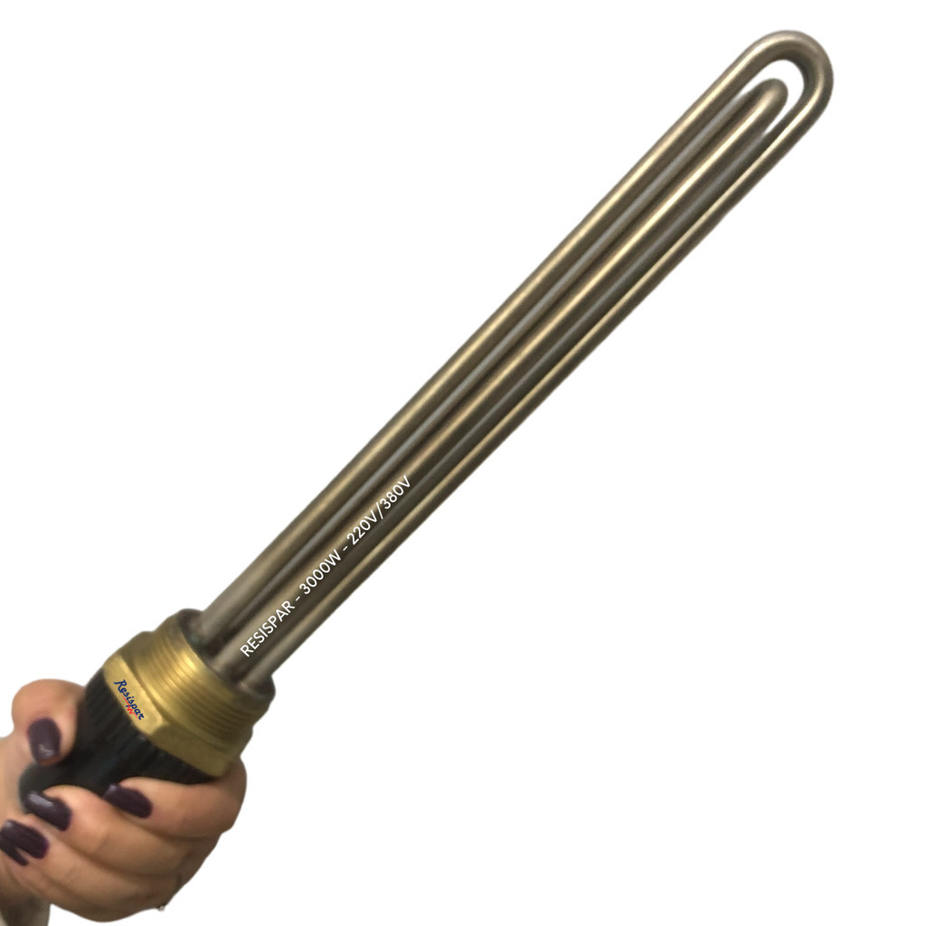 RESISTÊNCIA Rosca 1.1/2 3000W Para Aquecedor Piscina  220/380V + Caneca