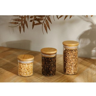 Porta Mantimento de Vidro com Tampa de Bambu 90ml em Oferta na Shopee