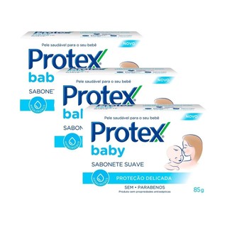 Kit 3 Sabonete Infantil Protex Baby 85g em Oferta na Shopee