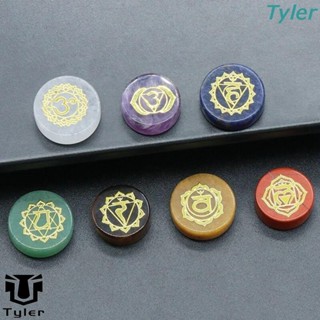 TYLER 7 PCS/Set Seven Chakras Pedras De Cristal Natural , Conjunto Yoga Redondas De Quartzo Claro Sodalita Home em Oferta na Shopee