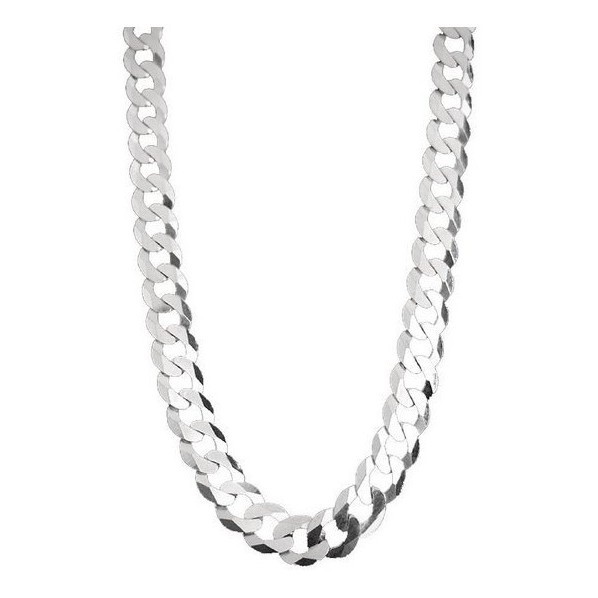 Corrente Masculina Grossa Grumet 60cm 8mm prata 925