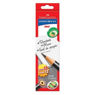 Lápis preto nr 2 Redondo1205M/14 caixa com 14 unidades Faber-Castell em Oferta na Shopee