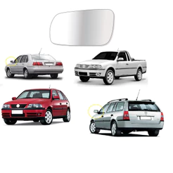 Lente Retrovisor Gol Parati Saveiro G3 2000 a 2007 Santana 1998 a 2006 C Base Esquerdo