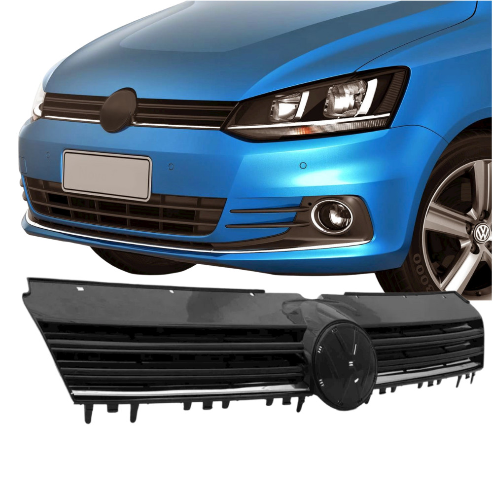 Grade Frontal Preta Fox 2015 16 2017 18 2019 Com Friso Cromado em Oferta na Shopee