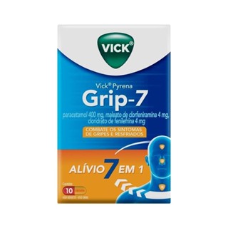 Vick Pyrena Grip-7 10 Capsulas em Oferta na Shopee