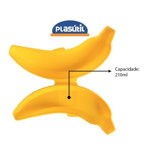 Porta Banana Amarelo em Plástico Plasutil MIX PLASÚTIL