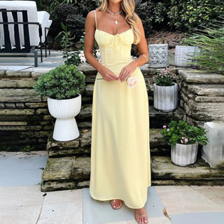 Vestido de cor sólida com um estilingue de temperamento elegante (28268) em Oferta na Shopee