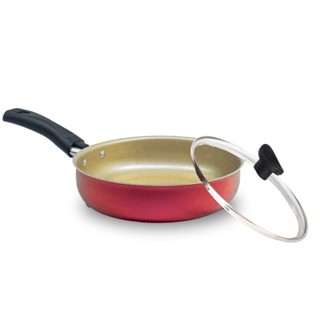 Frigideira Alta 18 cm Teflon Antiaderente com Tampa de Vidro em Oferta na Shopee
