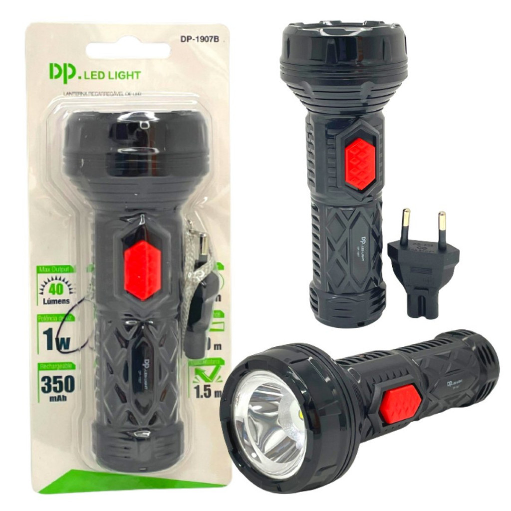 Lanterna De Led Recarregável Dp Dp-1907b em Oferta na Shopee