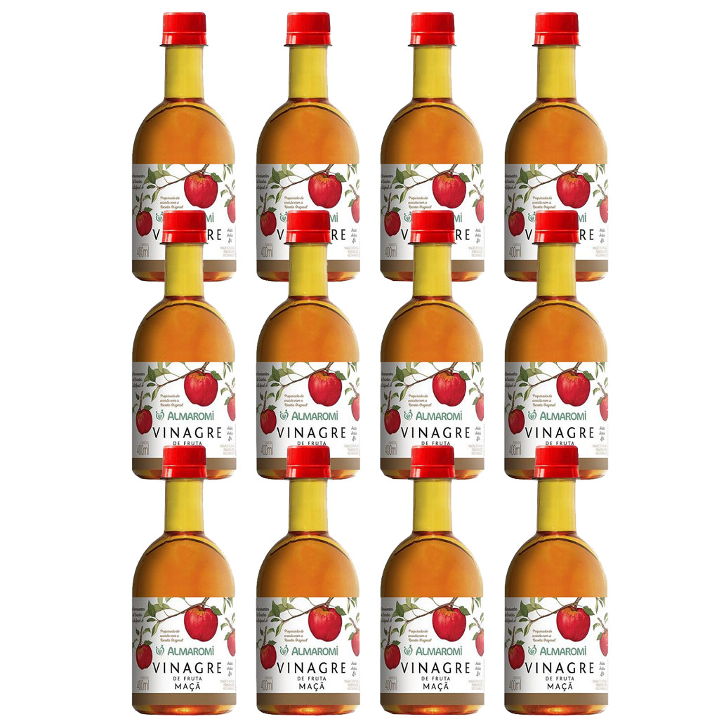 12 Vinagre de Fruta de Maçã 400ml - Almaromi em Oferta na Shopee
