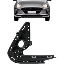Grade Farol Milha Hb20 Hatch Sedan 2021 2022 Preta Com Furo