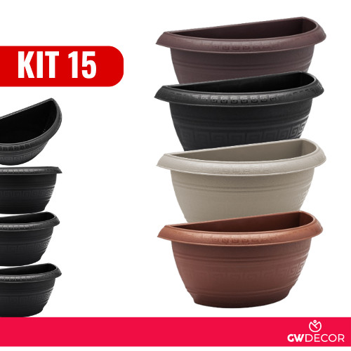 Kit 15 Vasos Meia Lua Jardim Vertical 3,3 Litros em Oferta na Shopee
