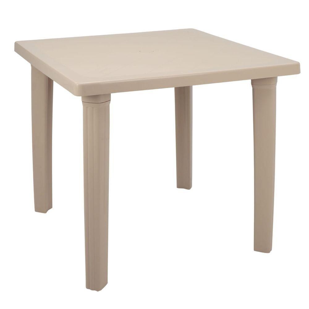 Mesa Tramontina Sancho Areia 80x80cm Em Polipropileno em Oferta na Shopee