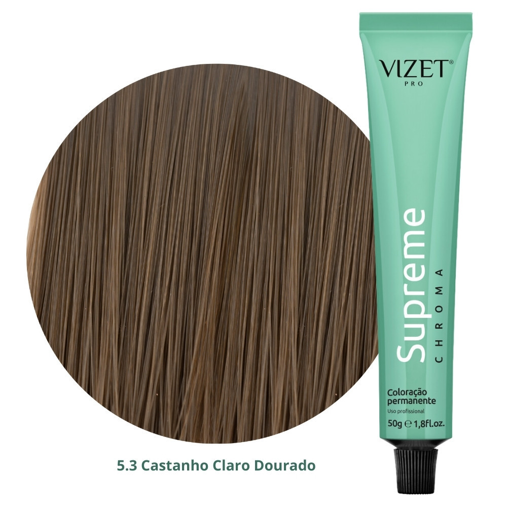 Coloração Supreme Chroma 5.3 Castanho Claro Dourado 50gr Vizet