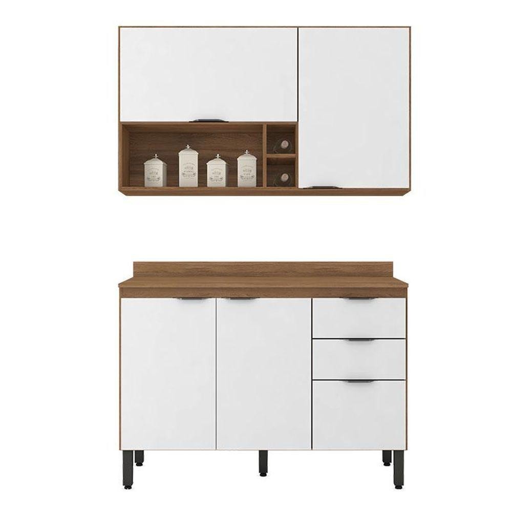 Cozinha Modulada Firenze Fi0012 Amêndola Branco - Demóbile - Home & Living