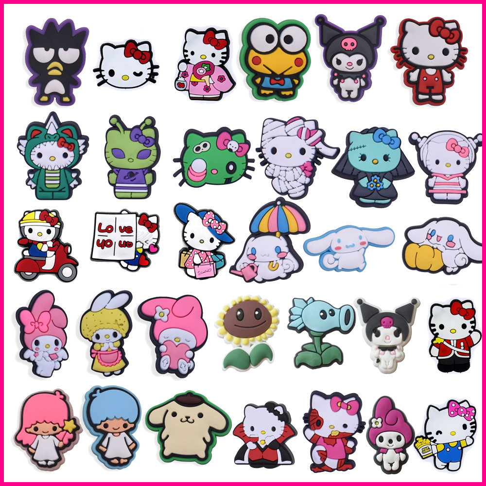 Sapato Encantos Decorações Novo Kity Kuromi Sanrio Melodia PVC Bonito Desenhos Animados Tamanco Pinos Para Sapato em Oferta na Shopee