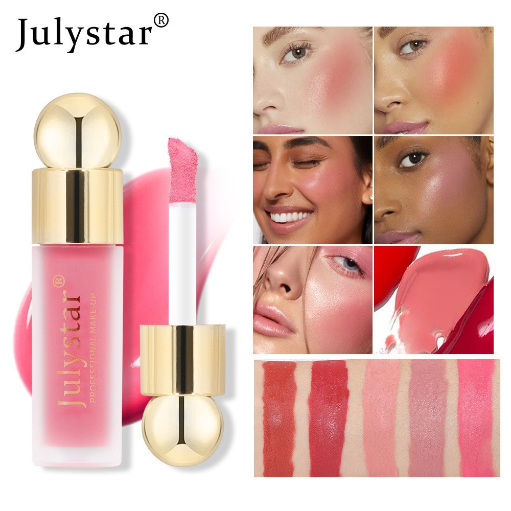 Imagem Julystar Cross Border Maquiagem De Beleza Monocromática Matte Blush Líquido Mate Natural Batom Duradouro Para Os Olhos Integrado