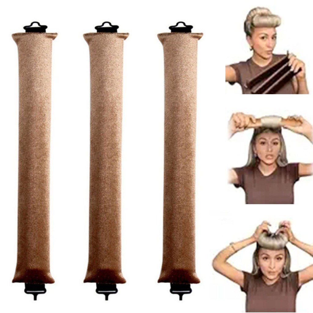 Conjunto De Rolos De Cabelo 3Pcs , Satin Heatless-Para Cachos | Modeladores De Cabelos Sem Calor E Quentes Dormir Em Fita De Cabeça De Haste De Encaracolar em Oferta na Shopee