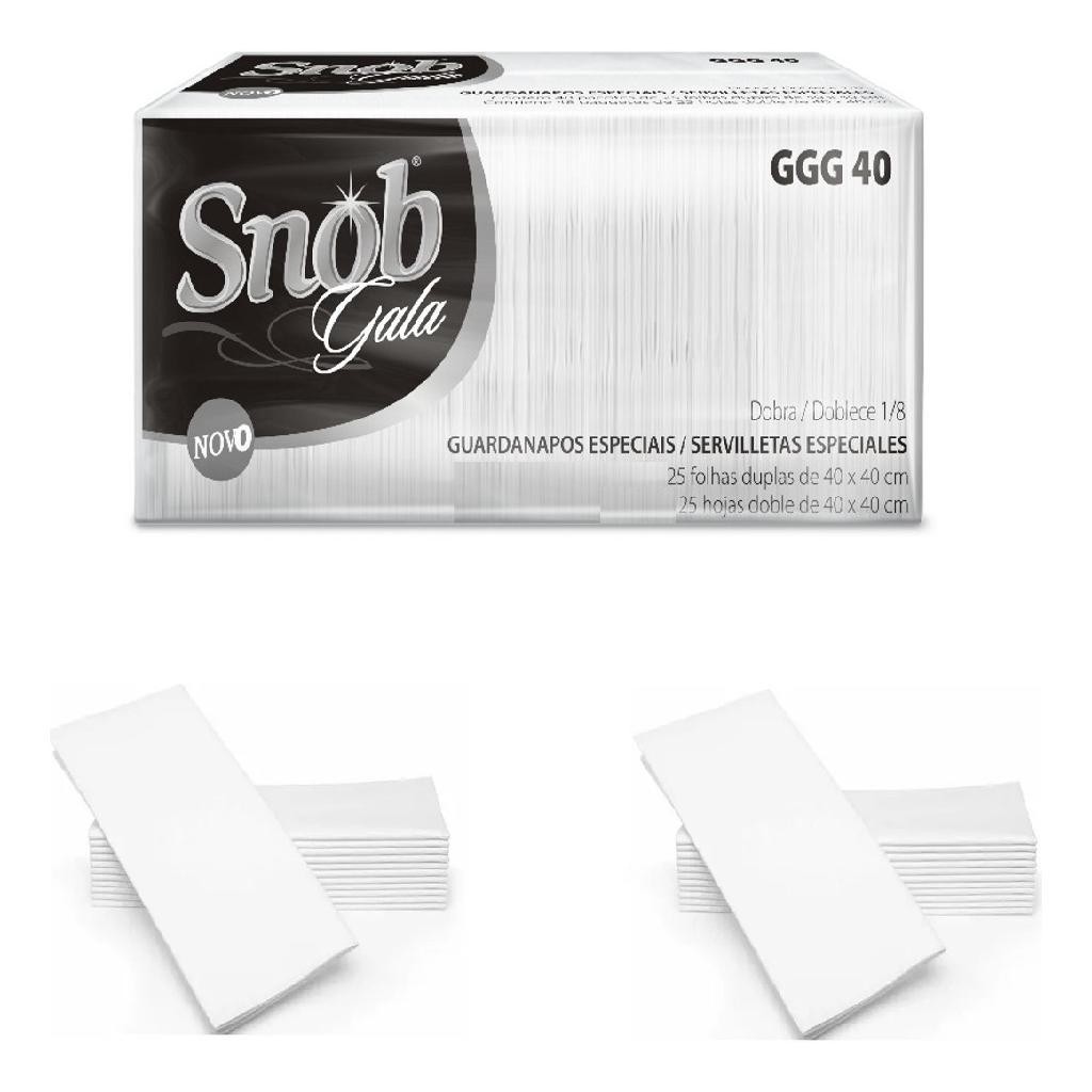 Guardanapo Snob Gala 40x40 Papel Folha Dupla P/ Mesa C/ 50un