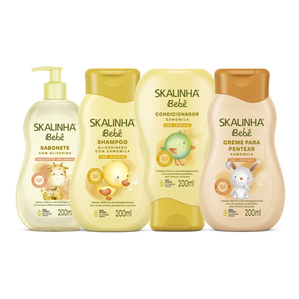 Kit Cuidado Banho Bebê Lavanda Camomila Vegano Skalinha em Oferta na Shopee