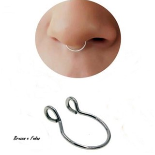 Piercing Falso/ Fake Aço Cirúrgico Argola Aberta Prata Septo cor Prata em Oferta na Shopee