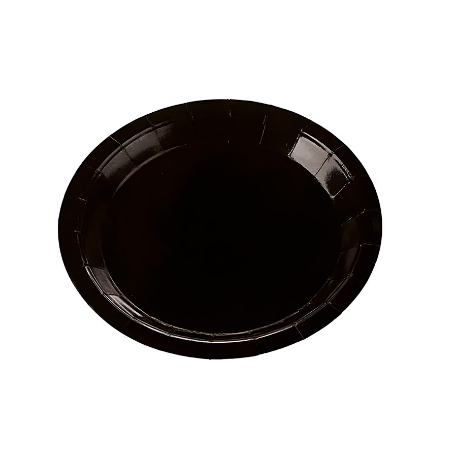 Prato de Papel Redondo Biodegradável - Preto - 18cm - 10 unidades - Rizzo - Home & Living