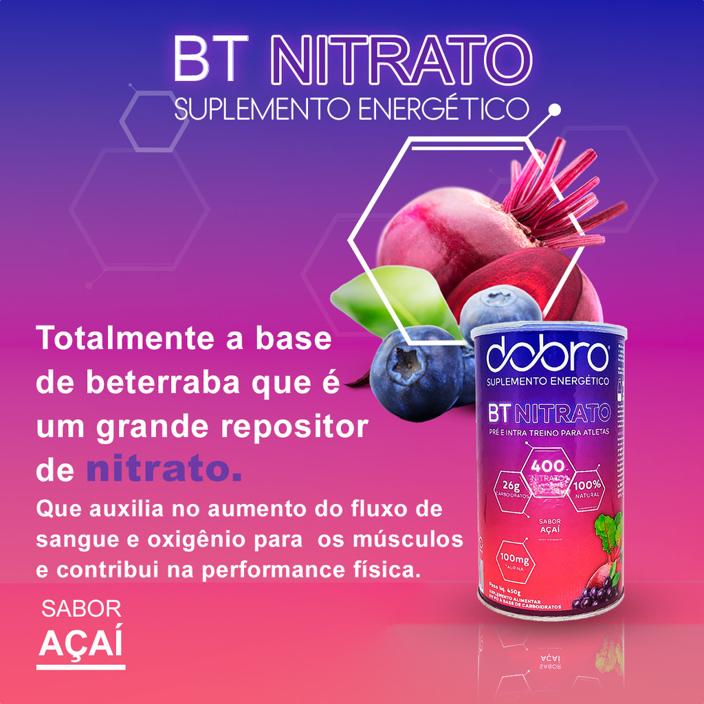 Detalhes do BT Nitrato Açaí 450g - Suplemento Natural - Dobro