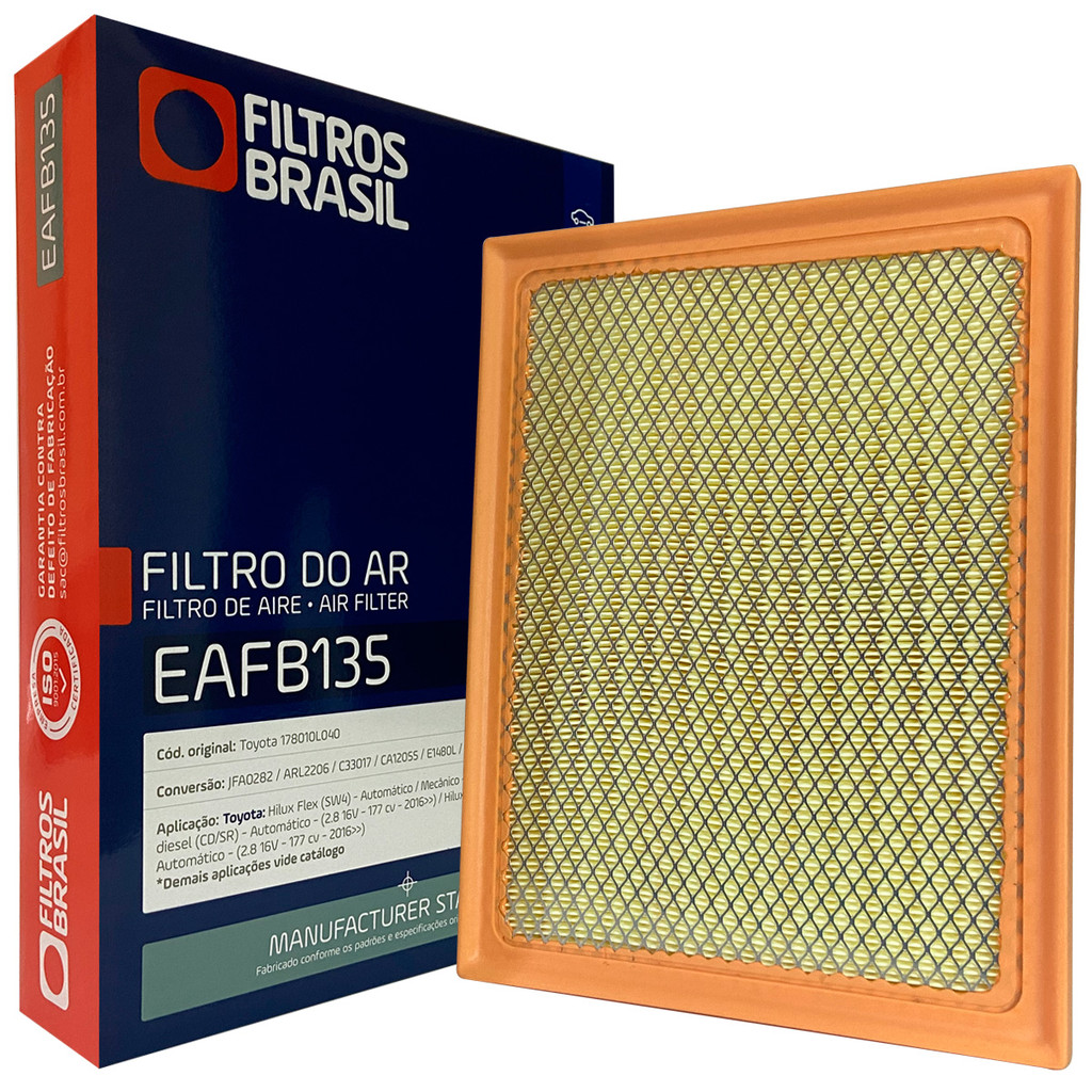Filtro Ar Motor Toyota HiLux TDI turbo Diesel 2016 a 2023